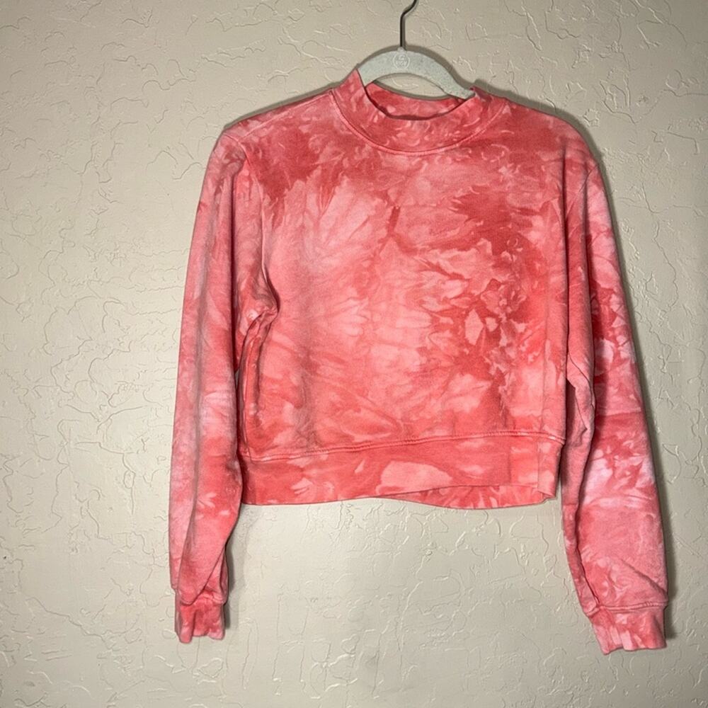 Cotton Citizen Milan crewneck cropped pullover Tiedye long sleeve shirt